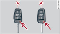 Set of keys (example 2: with convenience key or anti-theft alarm system)